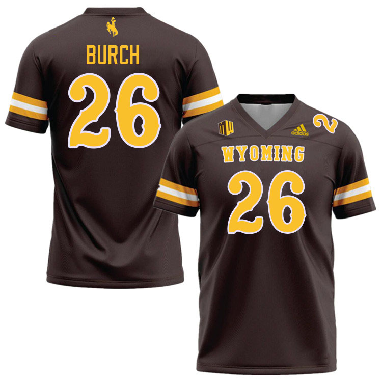 Wyoming Cowboys #26 Dontae Burch College Football Jerseys Stitched-Brown